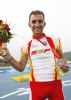 Javier Ochoa con la medalla de plata en la prueba de fondo en carretera.