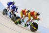 Carlos Gonzlez y Noel Martn (deportista de apoyo) compiten con el tndem italiano de persecucin en pista de la clase MB durante la primera jornada de ciclismo de los Juegos Paralmpicos de Rio 2016