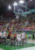 Alejandro Zarzuela (9) lanza a canasta en una accin del partido de baloncesto que enfrent a Holanda y Espaa (48-66) en la quinta jornada del torneo paralmpico de baloncesto.