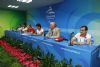 Csar Neira, Enhamed Enhaamed, Jaime Lissavetzky, Teresa Perales, Justo Reinares y Alberto Jofre durante la rueda de prensa ofrecida por el secretario de Estado para el Deporte.