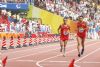 Jos Antonio Castilla y Javier Conde durante la maratn.