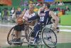 Jess Romero (17), lucha por un baln en la final del torneo paralmpico de baloncesto de Rio 2016 entre Espaa y Estados Unidos (52-68)