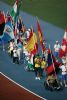 Enhamed Enhamed desfila con la bandera de España.