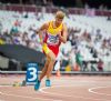 Jos Luis Fernndez corre la final de los 400 metros T12 en el Mundial de Atletismo Paralmpico de Londres.