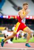 Jos Luis Fernndez corre la final de los 400 metros T12 en el Mundial de Atletismo Paralmpico de Londres.