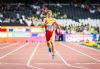 Jos Luis Fernndez corre la final de los 400 metros T12 en el Mundial de Atletismo Paralmpico de Londres.