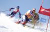 Andrés Boira y su guía Félix Aznar en la prueba de la Copa del Mundo de Esquí Paralímpico en La Molina (Girona), enero de 2009