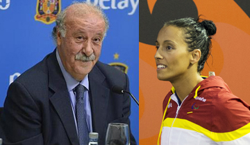 Vicente del Bosque y Teresa Perales