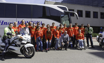 El Equipo Paralmpico Sochi 2014, en un momento de su ronda de visitas a patrocinadores ADOP