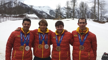 Santacana-Galindo y Gorce-Ferrer, con sus medallas de Sochi 2014