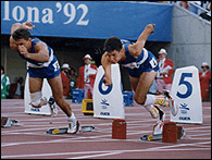 Atletas iniciando carrera