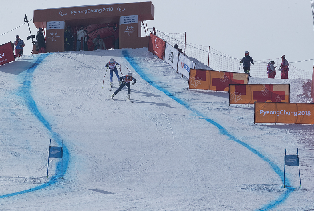 Jon Santacana y Miguel Galindo en el descenso en Pyeongchang 2018