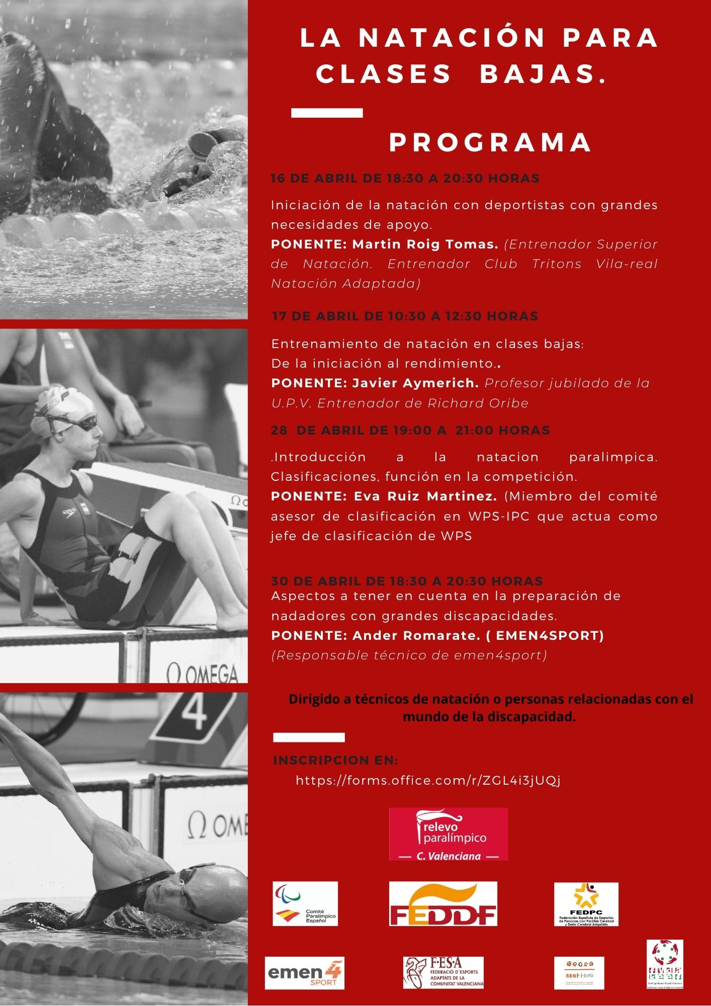 Seminarios natación para clases bajas