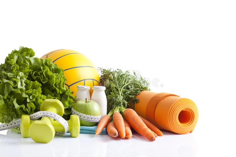 Alimentos y elementos para el entrenamiento