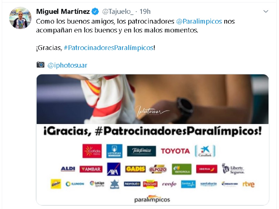 Mensaje de Miguel Ángel Martínez en Twitter