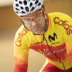 Óscar Higuera, con la selección española en el Mundial de Ciclismo en Pista de Apeldoorn 2019.