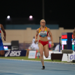 Adiaratou Iglesias, durante la prueba de los 200 T12 del Mundial de Dubai, en la que fue plata