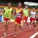 Manuel Garnica, durante la prueba de 1500 T11 en la que se proclamó subcampeón de Europa en Berlín.