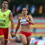 Alba García, en el transcurso de la prueba 100 metros T12 en el Campeonato de Europa.