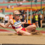 Sara Fernández, en la final de Longitud del Europeo de Berlín.