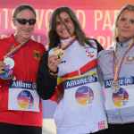 Sara Martínez, en el podio con la medalla de oro en el Campeonato de Europa Berlín 2018.