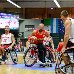 Asier García, en un partido del Mundial de Baloncesto en Silla de Ruedas de Hamburgo