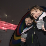 Imagen de Jon Santacana y Miguel Galindo reciben su medalla de plata en supercombinada en Pyeongchang 2018