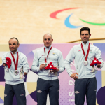 Ricardo Ten, Alfonso Cabello y Pablo Jaramillo con la medalla de plata