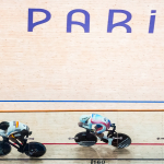 Damián Ramos en la pista ciclista de París