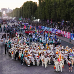 Deportistas españoles en la ceremonia de apertura