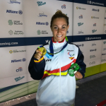 Sarai Gascón con la medalla de oro como campeona de Europa de los 100 libres S9 en Dublín