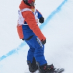 Imagen de Víctor González durante la carrera de banked slalom de los Juegos Paralímpicos de Pyeongchang 2018.