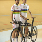 El tándem Ignacio Ávila-Joan Font, con la selección española en el Mundial de Ciclismo en Pista de Apeldoorn 2019.
