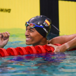 Teresa Perales, al concluir primera en la prueba de los 50 libres S5 en el Europeo 2018