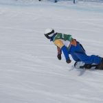 Imagen de Víctor González en la prueba de snowboard cross de los Juegos Paralímpicos de Pyeongchang 2018.