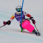Audrey Pascual en la 2ª manga del slalom, medalla de bronce en Milán Cortina 2026