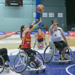 Sira Moros, durante el partido España-Alemania en el Europeo BSR 2015.