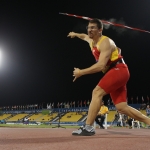 Héctor Cabrera, en la prueba de Lanzamiento de Jabalina T12 del Mundial de Atletismo Doha 2015.