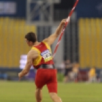 Héctor Cabrera, en la prueba de Lanzamiento de Jabalina T12 del Mundial de Atletismo Doha 2015.
