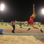 José Antonio Expósito, en uno de sus saltos en la prueba de Longitud T20 del Mundial de Atletismo Doha 2015.