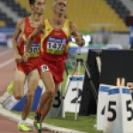 Jose Pámpano, durante una de las pruebas del Mundial de Atletismo Doha 2015.