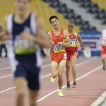José Pámpano acaba una de las pruebas del Mundial de Atletismo Doha 2015.