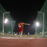 David Casinos, durante su participación en lanzamiento de disco F11 del Mundial de Atletismo Doha 2015.