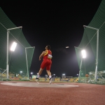 David Casinos, durante su participación en lanzamiento de disco F11 del Mundial de Atletismo Doha 2015.