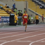 Joan Munar, durante la prueba de 200 metros T12 del Mundial de Atletismo Doha 2015.