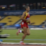 Alberto Suárez, durante la prueba de los 5000 metros T13 del Mundial de Atletismo Doha 2015.