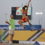 Sara Martínez Puntero, durante la prueba de salto de longitud T12 del Mundial de Atletismo Doha 2015.