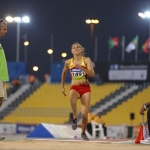 Sara Martínez Puntero, durante la prueba de salto de longitud T12 del Mundial de Atletismo Doha 2015.
