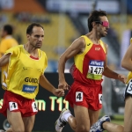 Manuel Garnica, al concluir la prueba de 800 metros T11 en el Mundial Atletismo Doha 2015.