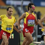 Manuel Garnica, en los 800 metros T11 del Mundial de Atletismo Doha 2015.